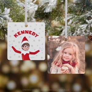 The Elf on the Shelf® Personalized Square Ornament- 2.75quot; Metal - 2 Sided - 50078-2M