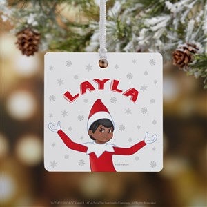 The Elf on the Shelf® Personalized Square Ornament- 2.75quot; Metal - 1 Sided - 50078-1M