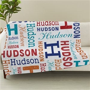 Trendy Repeating Name Personalized 60x80 Plush Fleece Blanket - 50128-L