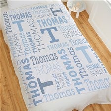 Trendy Repeating Name Personalized 50x60 Plush Fleece Blanket - 50128-F