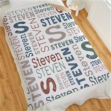 Trendy Repeating Name Personalized 60x80 Sherpa Blanket - 50128-SL