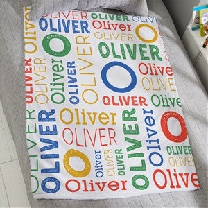 Trendy Repeating Name Personalized 30x40 Plush Fleece Blanket - 50128-SF