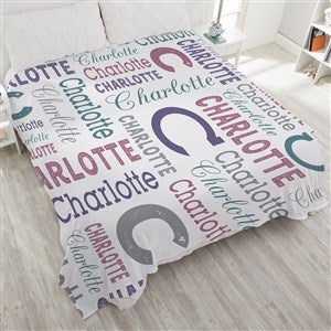 Trendy Repeating Name Personalized 90x108 Plush King Fleece Blanket - 50128-K