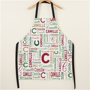 Christmas Repeating Name Personalized Full Color Apron - 50193