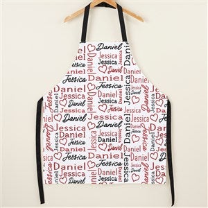 Repeating Name Heart Personalized Full Color Apron - 50203