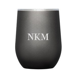 Engraved Corkcicle Monogram 12oz Stemless Tumbler in Slate - 50212