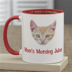 Pet Photo Face Cutout Personalized Coffee Mug 11 oz.- Red - 50283-R