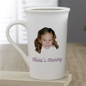 Photo Face Cutout Personalized Latte Mug 16 oz.- White - 50285-U