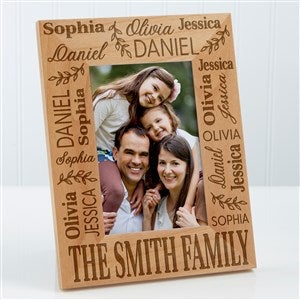 Classic Family Repeating Name Personalized Picture Frame- 4 x 6 - 50309-S