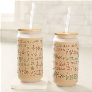 Collage Name Personalized Frosted Iced Coffee Tumbler - 50352