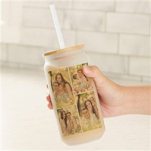 Photo Collage Personalized Frosted Iced Coffee Tumbler- 4 Photos - 50359-4