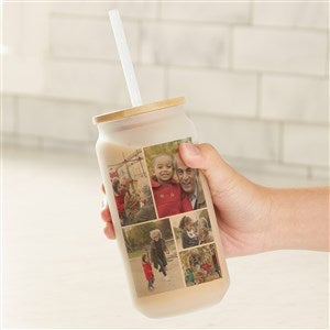 Photo Collage Personalized Frosted Iced Coffee Tumbler- 5 Photos - 50359-5