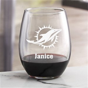 NFL Miami Dolphins Stemless Wine Glass - 50467-S