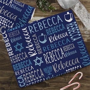 Hanukkah Repeating Name Personalized Wrapping Paper Roll - 18ft Roll - 50474-L