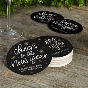 Cheer to the New Years Personalized Paper Coasters - 50482