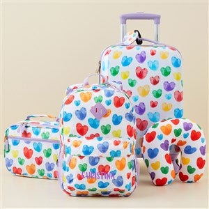 Hearts Embroidered Kids Rolling Luggage Bag Set - 50491