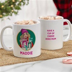 Barbie™ Holiday Personalized Ceramic Mug 11 oz.- White - 50512-S