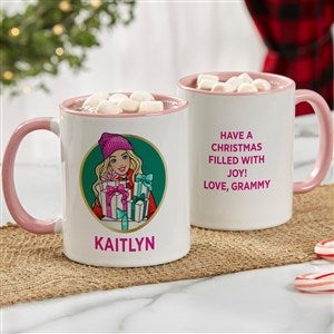 Barbie™ Holiday Personalized Ceramic Mug 11 oz.- Pink - 50512-P