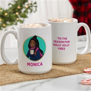 Barbie™ Holiday Personalized Ceramic Mug 15 oz.- White - 50512-L