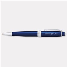 Engraved Logo Cross Bailey Blue Lacquer  Chrome Ballpoint Pen - 50531