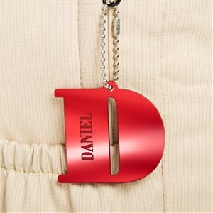 Initial and Name Personalized Red Mirrored Acrylic Backpack Tag - 50532-R