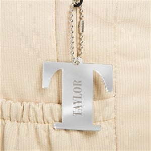 Initial and Name Personalized Silver Mirrored Acrylic Backpack Tag - 50532-S