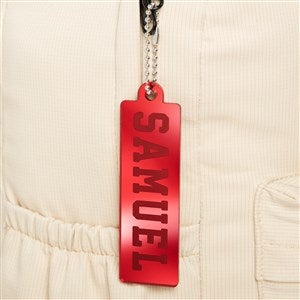 Classic Style Personalized Red Acrylic Backpack Tag - 50533-R