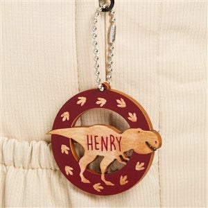 Dinosaur Personalized Wood Backpack Tag- Red Poplar - 50534-R