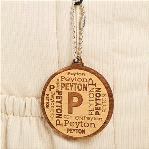 Repeating Name Personalized Wood Backpack Tag- Natural - 50535-N