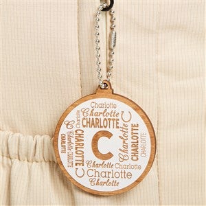 Repeating Name Personalized Wood Backpack Tag- Whitewash - 50535-W