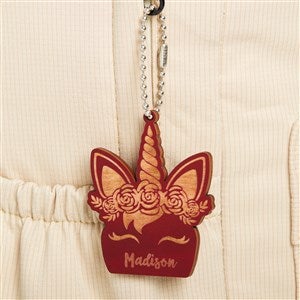 Unicorn Personalized Wood Backpack Tag- Red Poplar - 50536-R