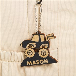 Monster Truck Personalized Wood Backpack Tag- Black Poplar - 50537-BLK