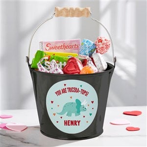 Dino-Mite Personalized Mini Treat Bucket-Black - 50549-B