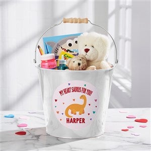 Dino-Mite Personalized Large Treat Bucket- White - 50549-WL