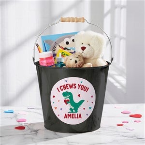 Dino-Mite Personalized Large Treat Bucket- Black - 50549-BL