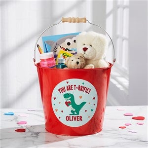 Dino-Mite Personalized Large Treat Bucket- Red - 50549-RL