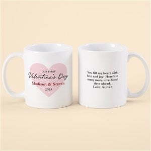 Our First Valentines Day Personalized Coffee Mug 11 oz.- White - 50564-S