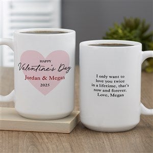 Our First Valentines Day Personalized Coffee Mug 15 oz.- White - 50564-L