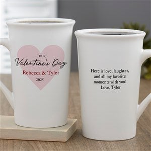 Our First Valentines Day Personalized Latte Mug 16 oz.- White - 50564-U