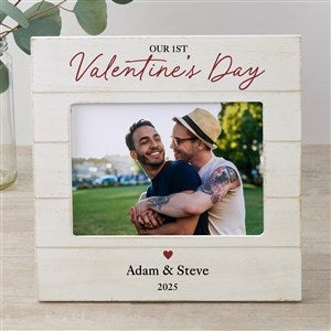 Our First Valentines Day Personalized Shiplap Frame- 5x7 Horizontal - 50567-5x7H