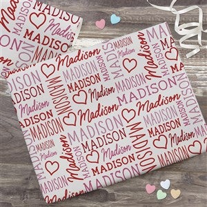 Repeating Heart Name Personalized Wrapping Paper - 6ft Roll - 50581