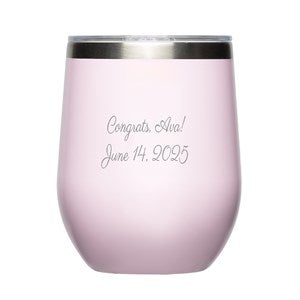 Engraved Corkcicle 12oz Stemless Wine Tumbler in Powder Pink - 50584