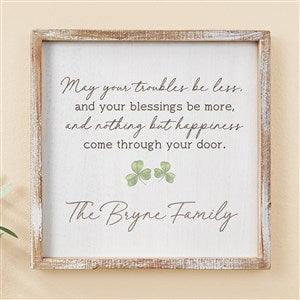 Irish Door Blessing Personalized Whitewashed Frame Wall Art- 12quot;x 12quot; - 50674-12x12