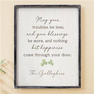 Irish Door Blessing Personalized Blackwashed Frame Wall Art- 14quot;x 18quot; - 50674B-14x18