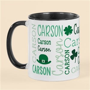 Clover Repeating Name Personalized Coffee Mug 11 oz.- Black - 50678-B