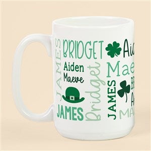 Clover Repeating Name Personalized Coffee Mug 15 oz.- White - 50678-L