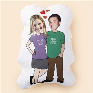 Couples Personalized Photo Character Throw Pillow - Boy/Girl - 50698