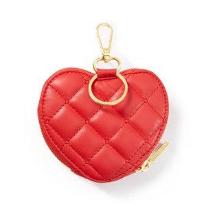 Quilted Heart Coin Purse in Red - 50715