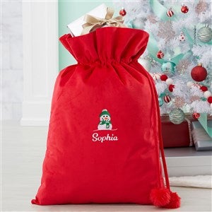 Christmas Characters Embroidered Red Santa Sack - 50740