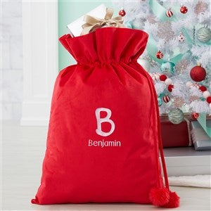 Initial  Name Embroidered Red Santa Sack - 50741